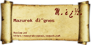 Mazurek Ágnes névjegykártya